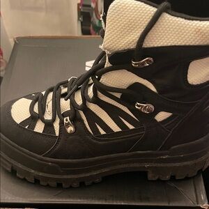Black and White Hiking Boots